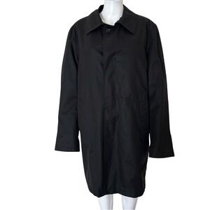 Frank Stella New York Long Black Coat Size 54